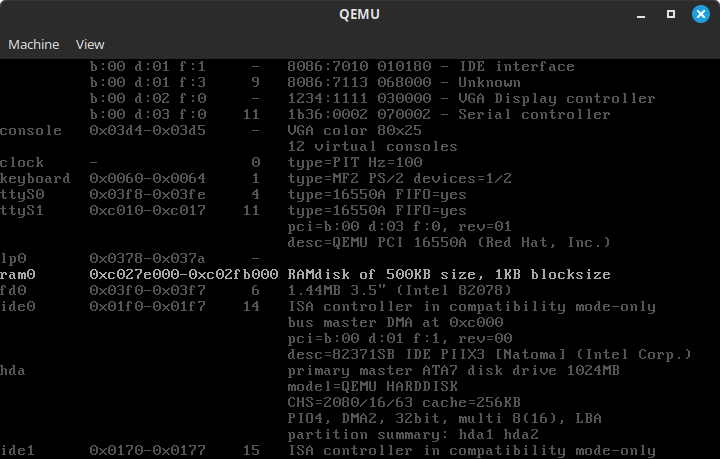 A new RAMdisk drive appears during the boot